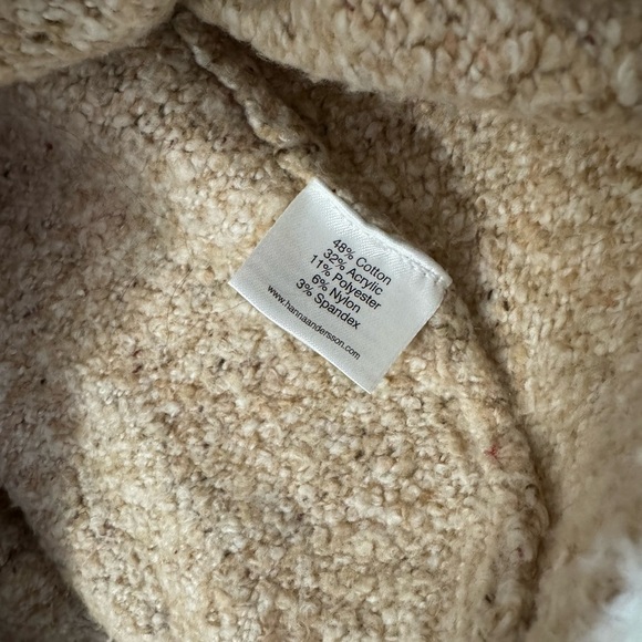 HANNA ANDERSSON Women’s Cream Knit Cozy Wrap Sweater Size XS - Picture 5 of 6